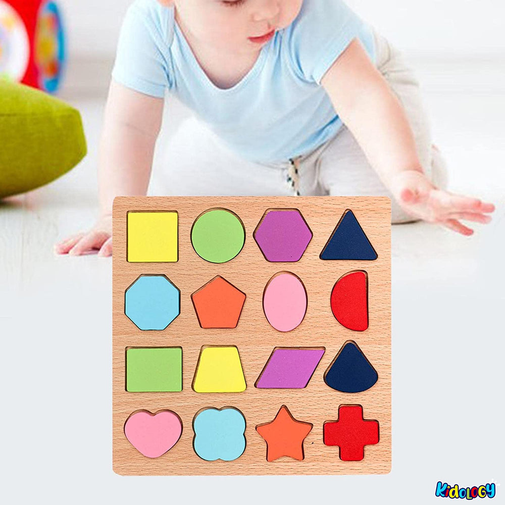 Wooden Geometric Shape Puzzles For Kids