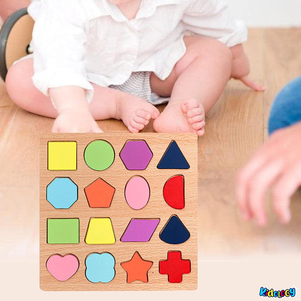 Wooden Geometric Shape Puzzles For Kids