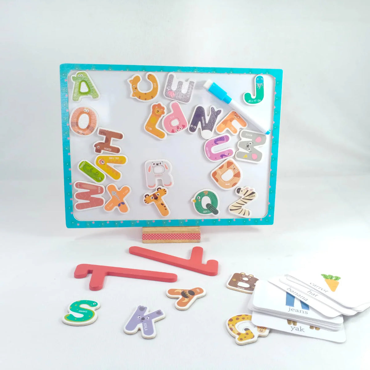 Wooden Magnetic Alphabet Whiteboard