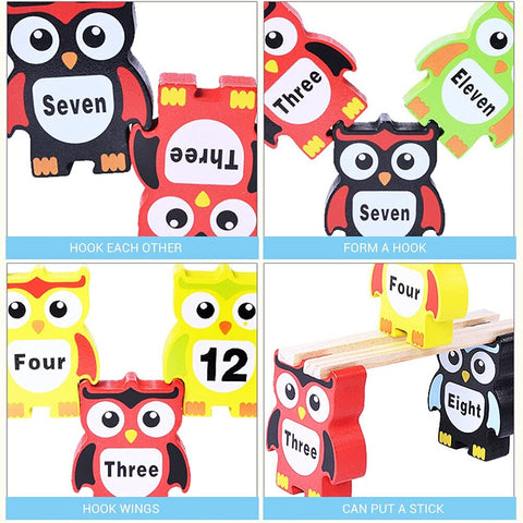 Wooden Owl Stacker Plus Owl Balance (12 Owls)