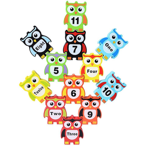 Wooden Owl Stacker Plus Owl Balance (12 Owls)