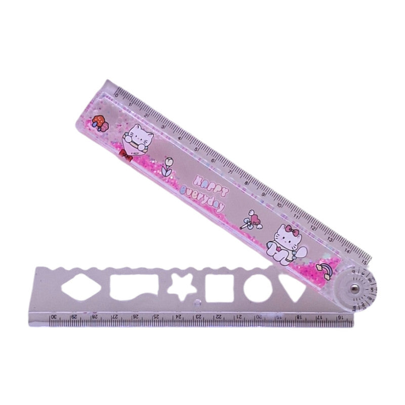 Foldable Plastic Ruler With Stencils📏