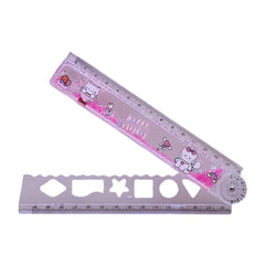 Foldable Plastic Ruler With Stencils📏