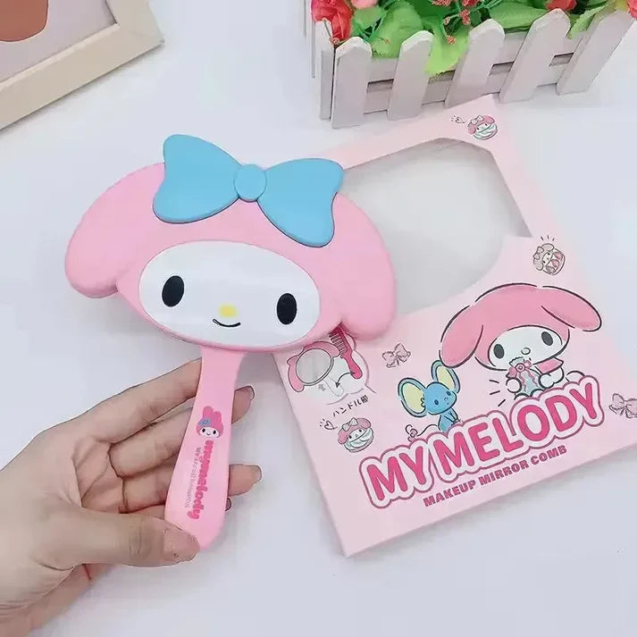Cute Cartoon Makeup Mirror Comb 🪞