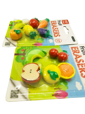 Fruit Shaped Fancy Erasers For Kids Pack Of 5 Erasers
