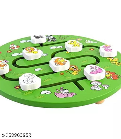 Animal Maze Kids Early Education Educational Wooden Toys Cartoon Animal Maze Creative Round Maze Toy (Animal Maze).