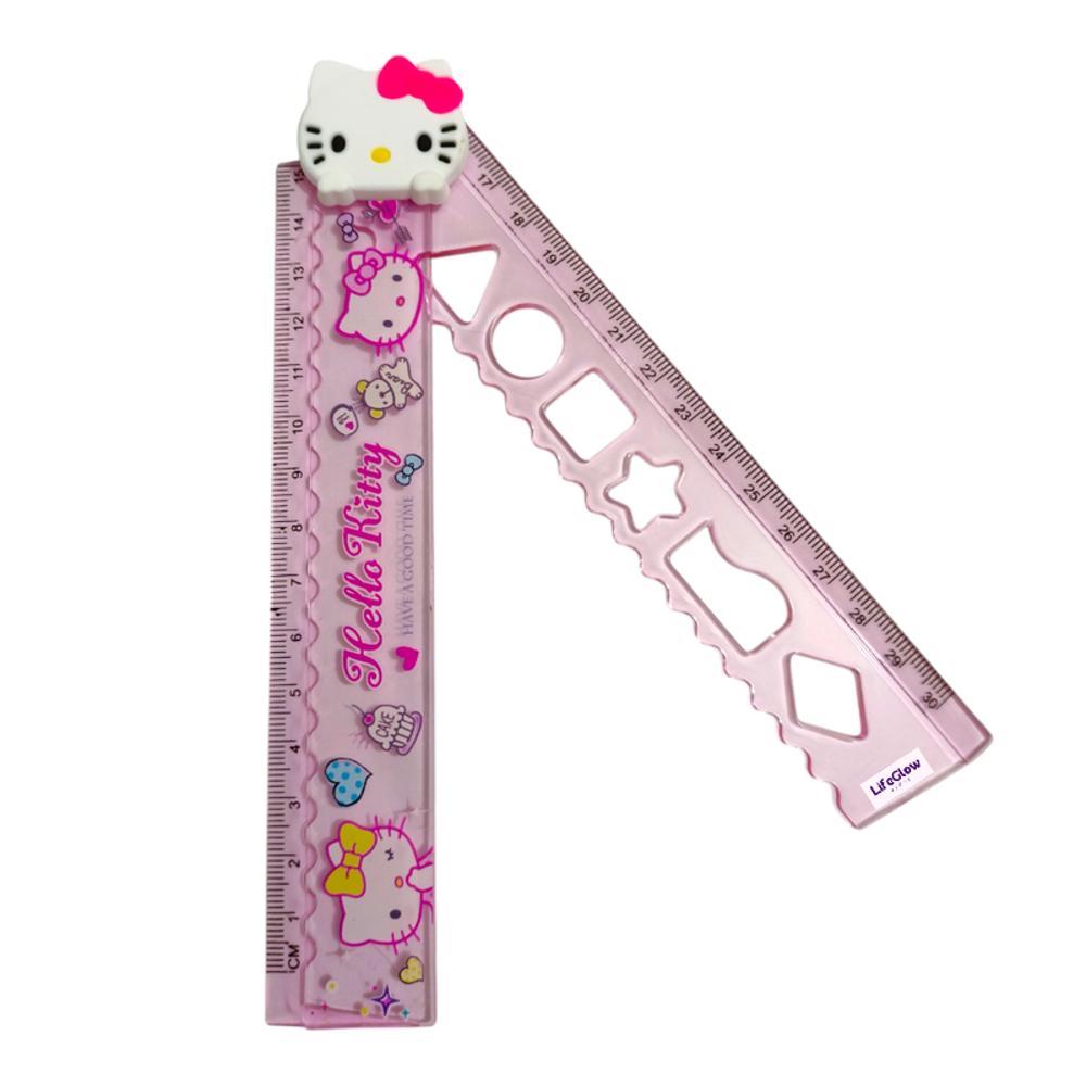 Foldable Plastic Ruler With Stencils📏