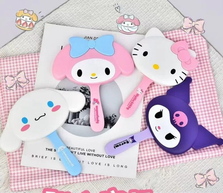 Cute Cartoon Makeup Mirror Comb 🪞