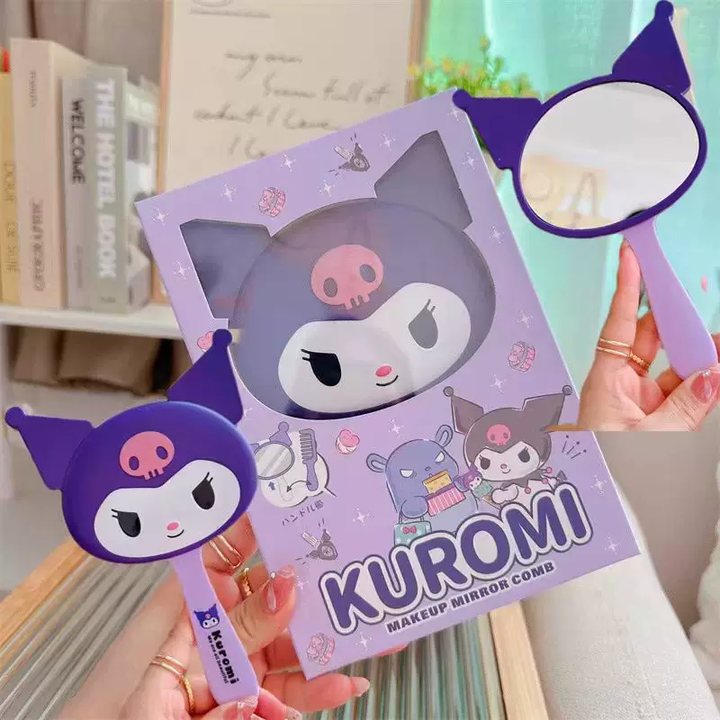 Cute Cartoon Makeup Mirror Comb 🪞
