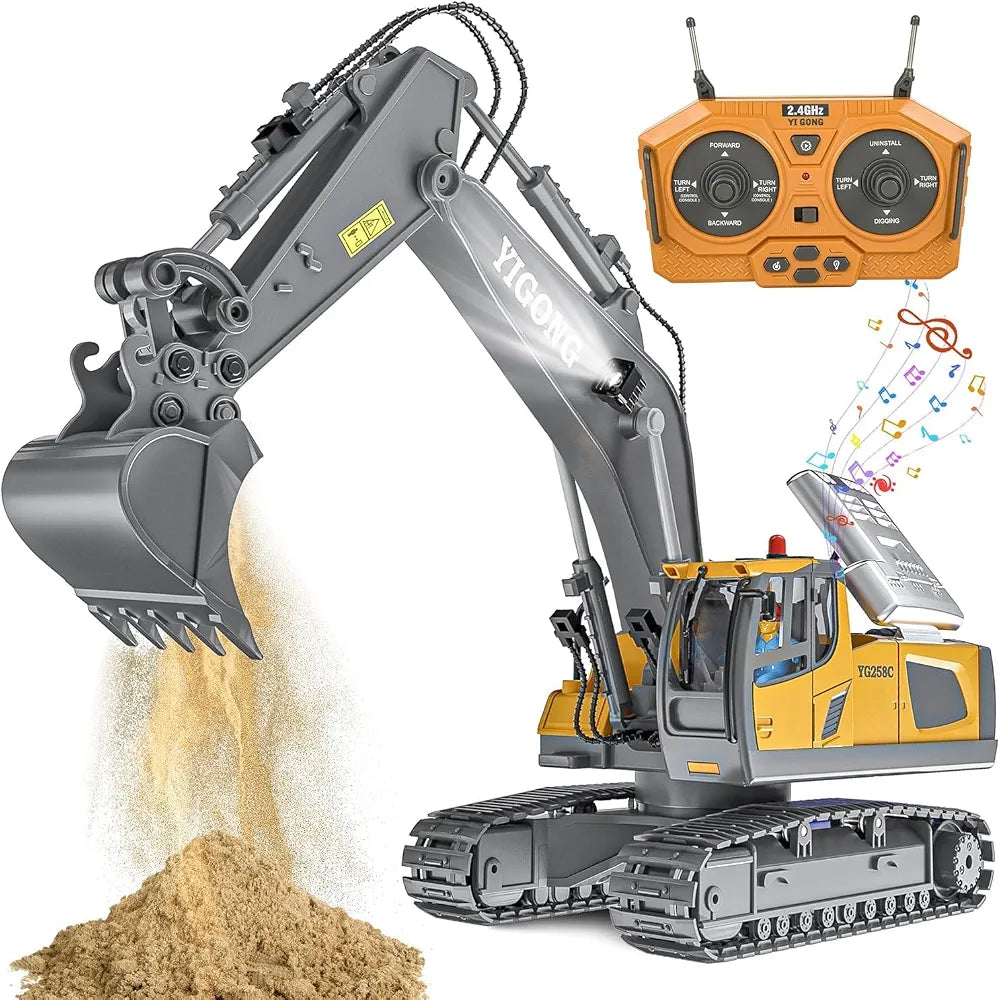 2.4G Remote Control Excavator & Dump Truck Toy Set