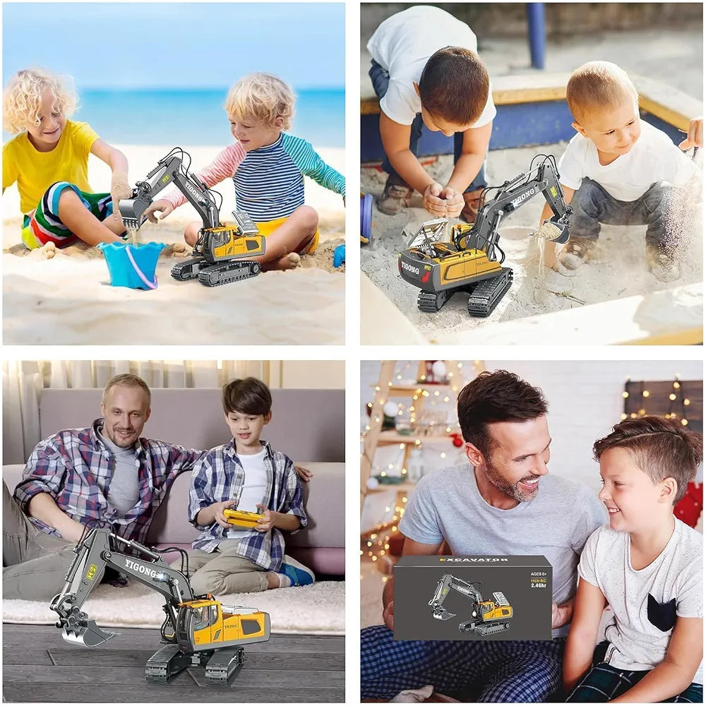 2.4G Remote Control Excavator & Dump Truck Toy Set