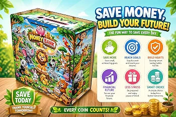 Cartoon Theme Piggy Bank 🚀🌌🌿🐼