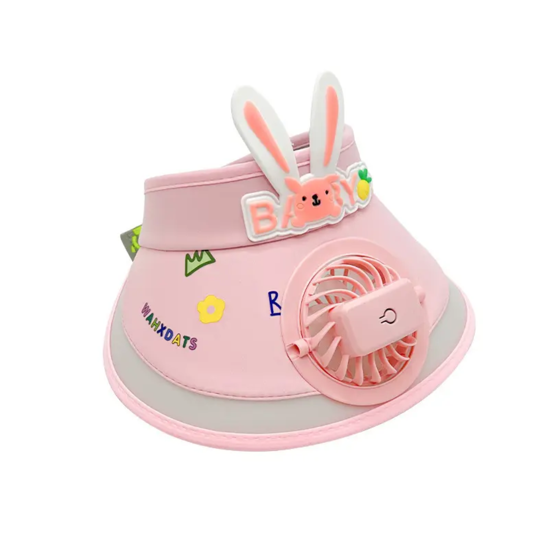 🐰 Bunny Breeze USB Cooling Sun Visor Hat