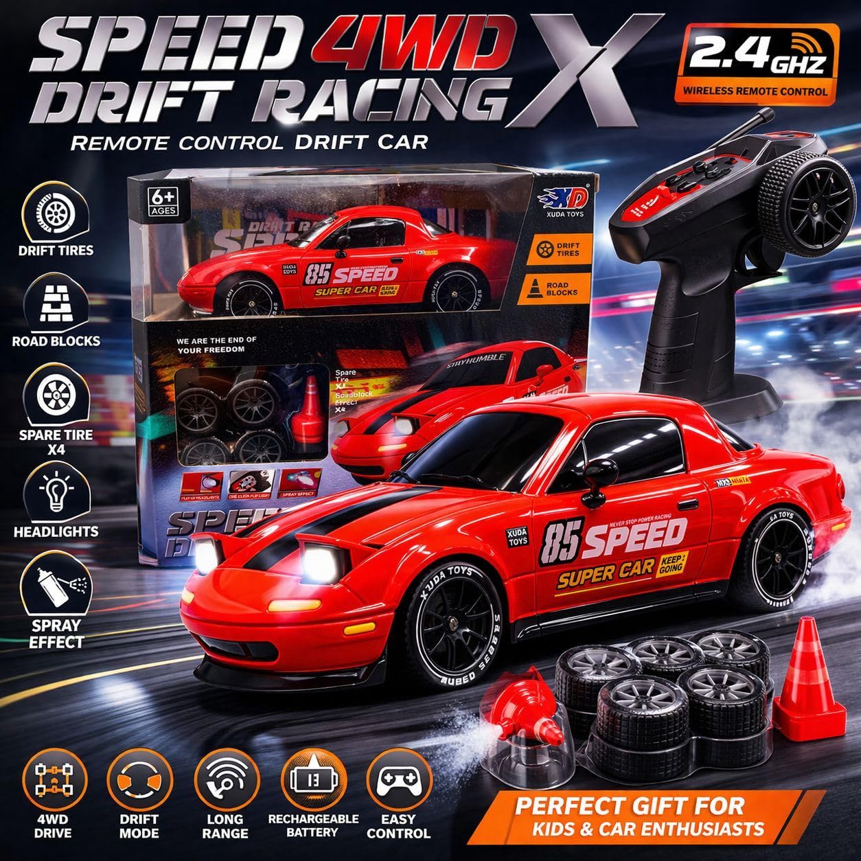 🚗 Speed 4WD X Drift Racing Remote Control Car