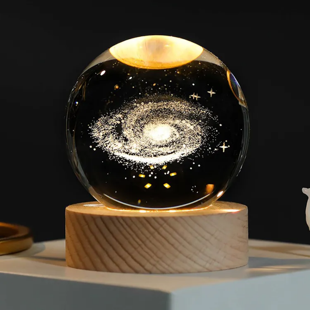 3D Galaxy Crystal Ball Night Light