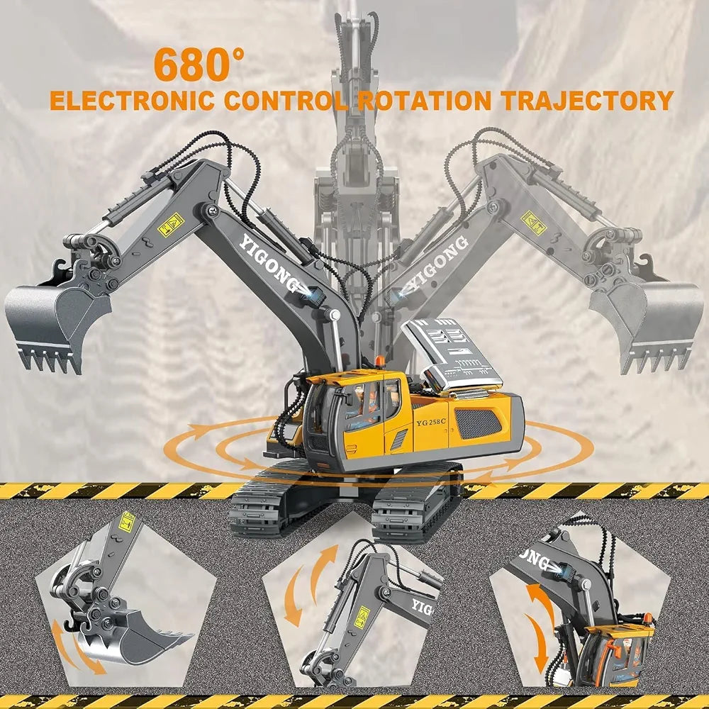 2.4G Remote Control Excavator & Dump Truck Toy Set