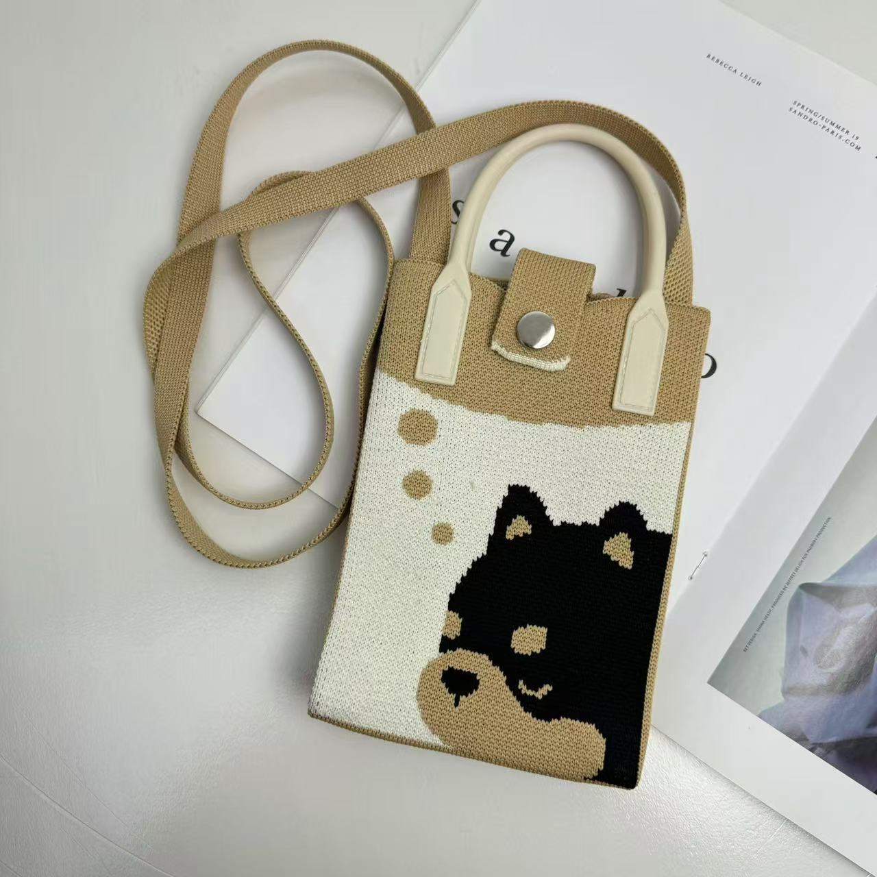 Knit Crossbody Sling Bag