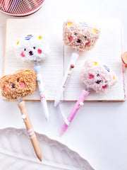 🧸 Fluffy Bear Spring Pen 🖊