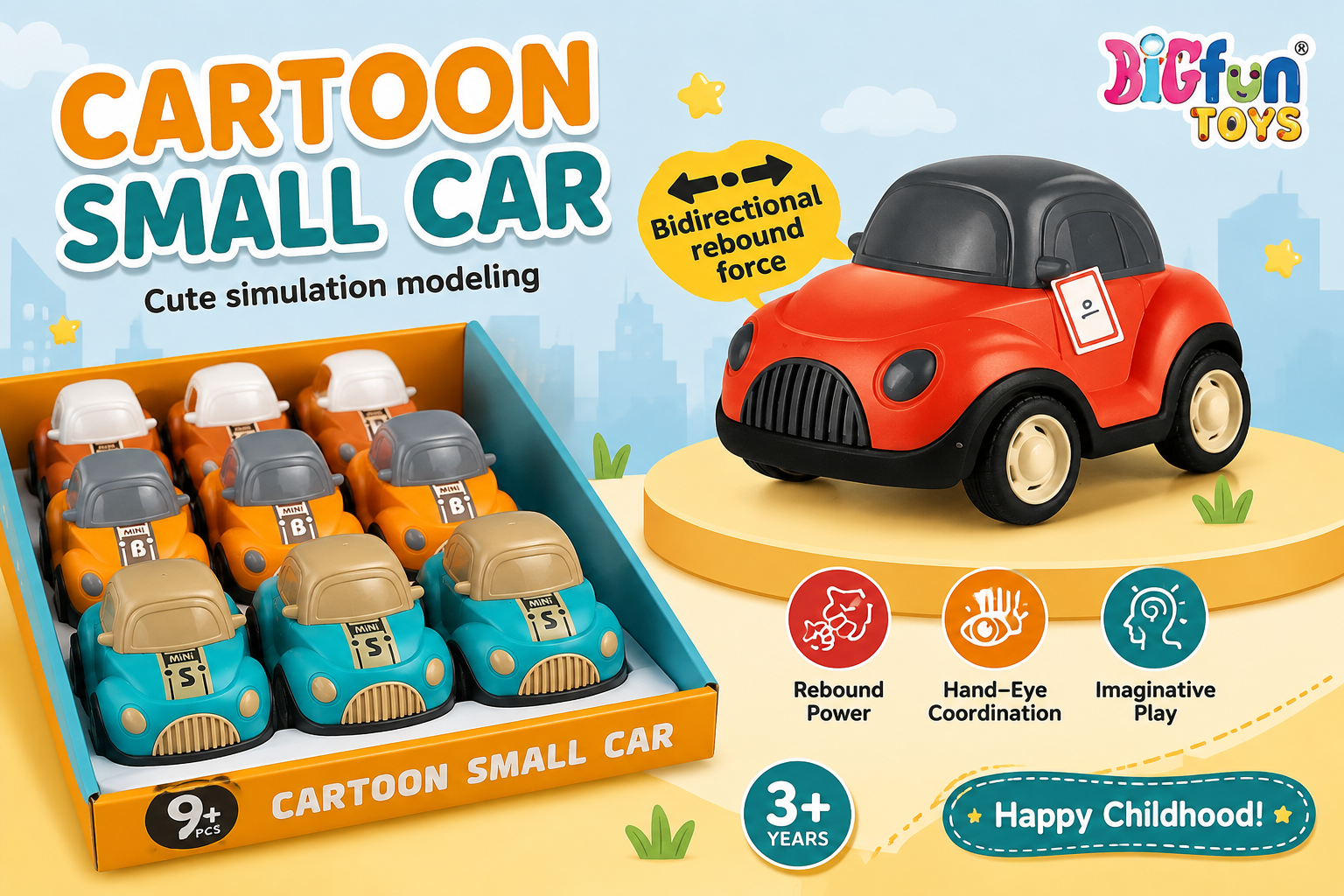 Cartoon Small Pull-Back Car🚗