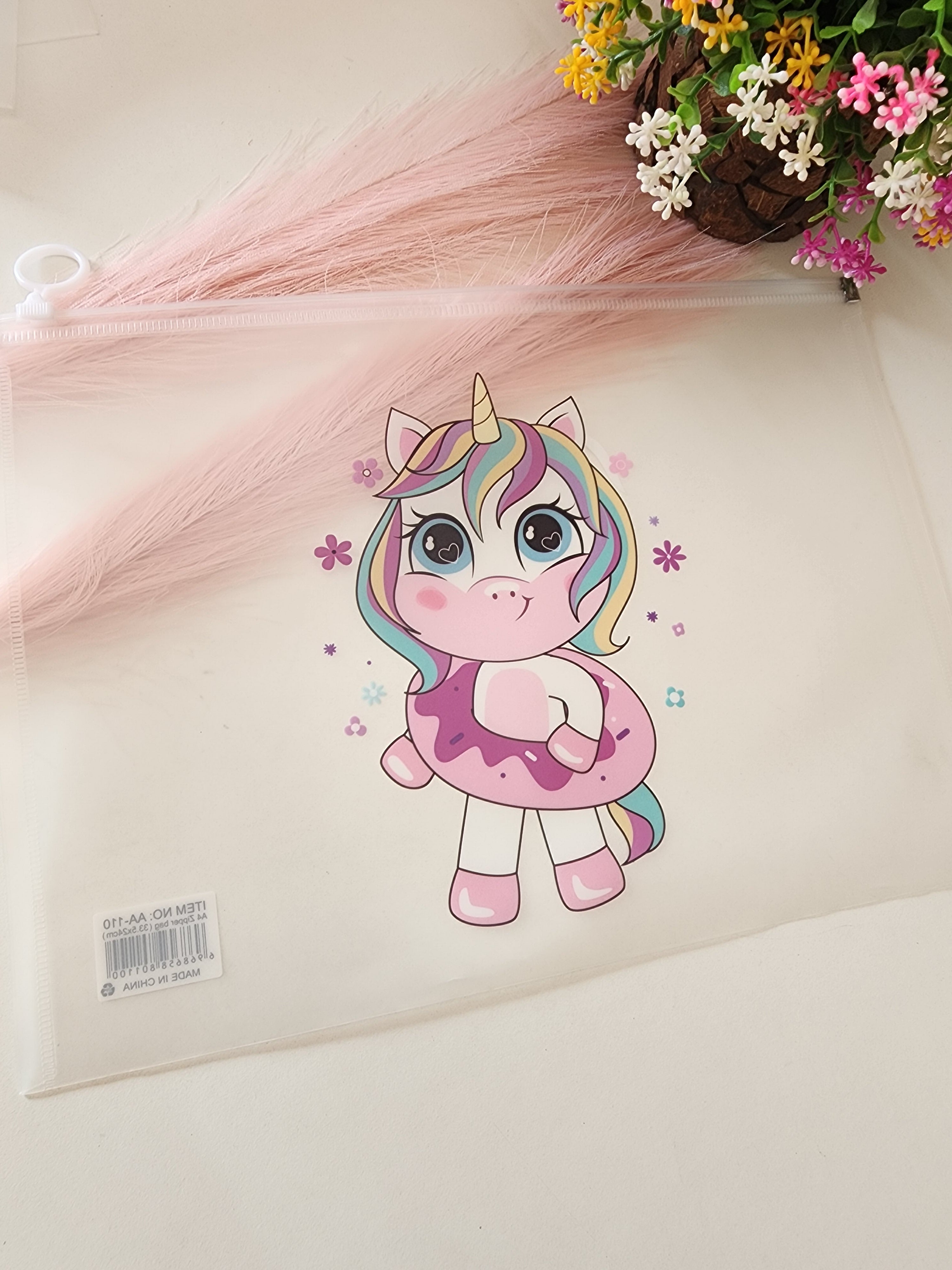 Fun Theme Large Zipper Pouch 🦄🦖🚀🐱🎀