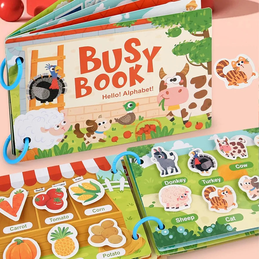 Busy Book - Preschool Learning Paper Busy Book - Educational Travel Toys| Sensory Sticker