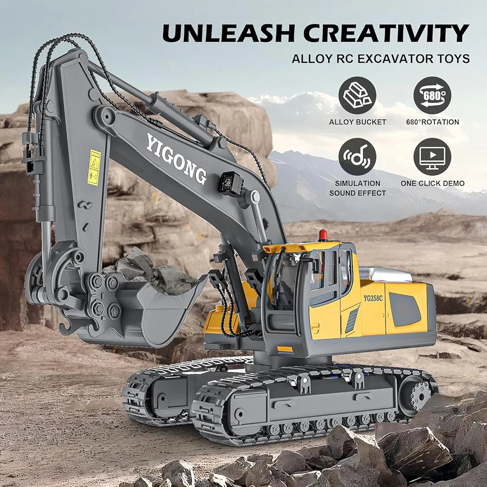 2.4G Remote Control Excavator & Dump Truck Toy Set