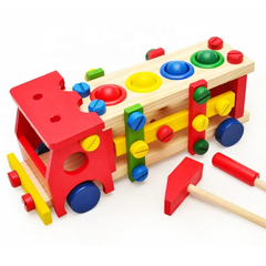 Wooden Knock-Down Toy Car| Screw car