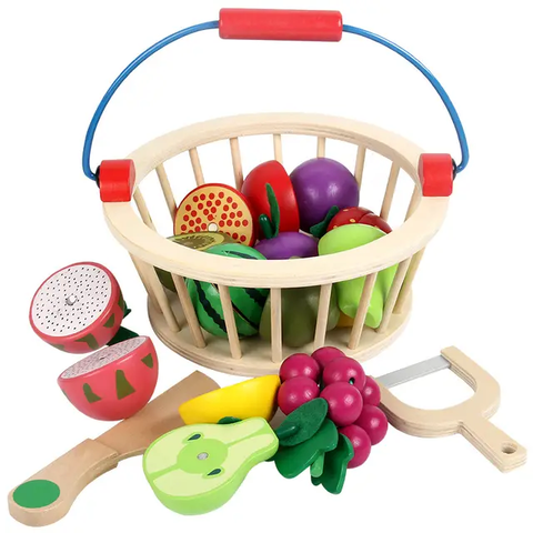 Wooden Fruit Basket Pretend Play | Activity Toy| Montessori Game| Early Educational Toys |Toys| Games|Pretend Play 