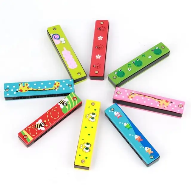 Musical Instrument Educational Toy Wooden Cover Colorful Free Reed Wind Instrument