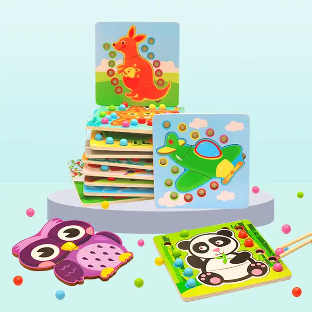 Tweezers Beads Wooden Puzzle