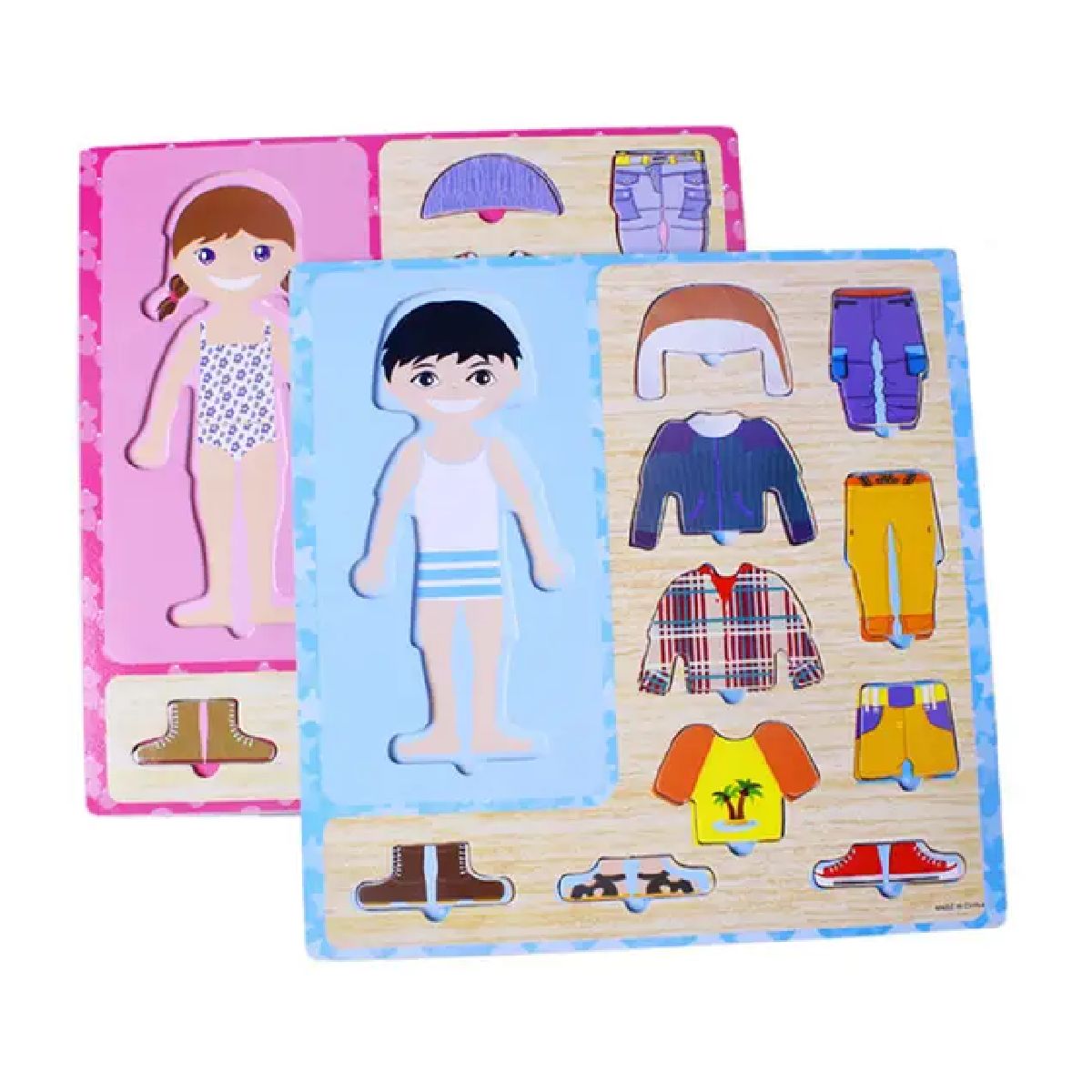 Wooden Toys Dress-Up Girl Puzzle Shape Board Game - Learning & Educational Toys for Kids and Children 