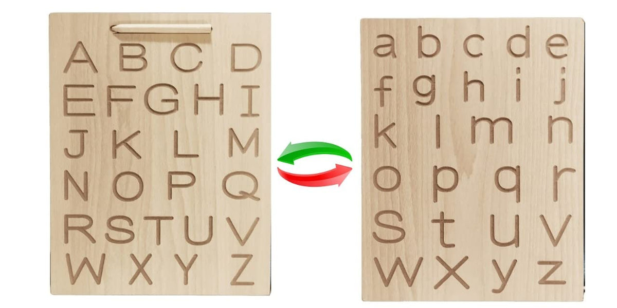 Two in One ABC Upper & Lower Case Wooden Tracing Board Kids Learning Toy | Educational Toy for Kids 