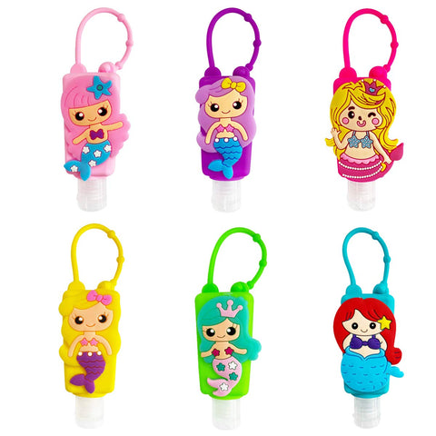 Portable Empty Bottles Hand Sanitizer Holder Cartoon 30ml Leak Proof Refillable Plastic Travel Bottles with Detachable Silicone Protective Case Liquid Soap Containers for Kids Random design