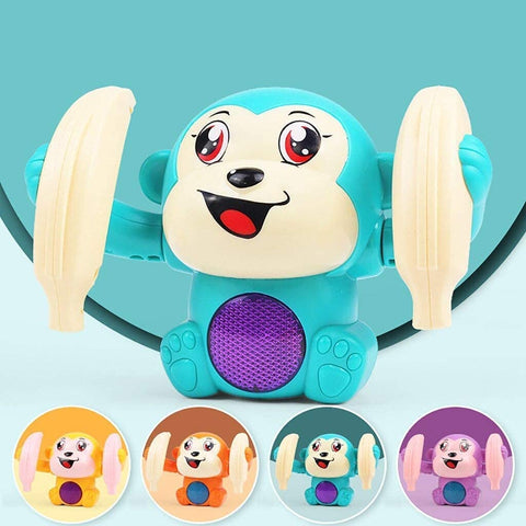 Monkey Musical Toy Spinning Rolling Doll Tumble Toy| Voice Control Musical Light and Sound Effects with Sensor-Multicolor