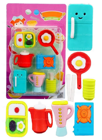 Kitchen Set Theme Erasers Set for Kids, Stationary Set for Kids, Rubber Eraser for Kids