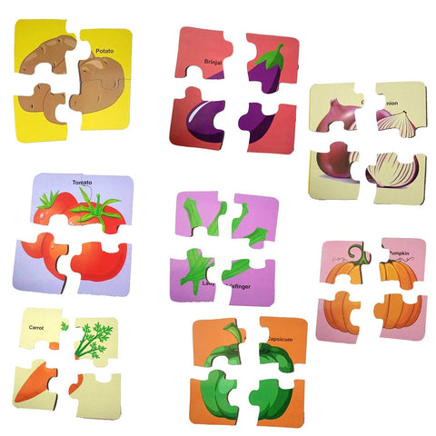 Jigsaw Puzzle With 4 Piece & 8 Different Pictures Educational Puzzle 